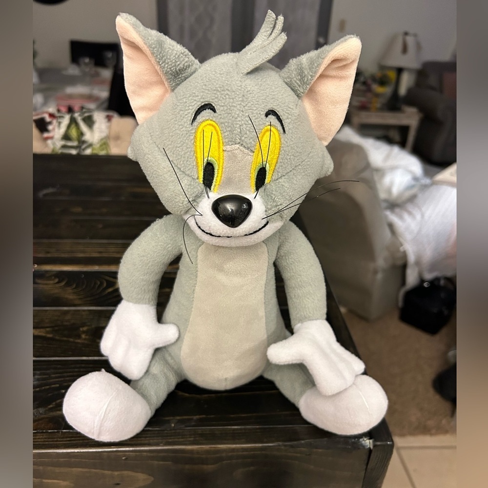 50%off w ❤️ vintage Tom and Jerry Tom Cat Stuffed Plush Toy Gray